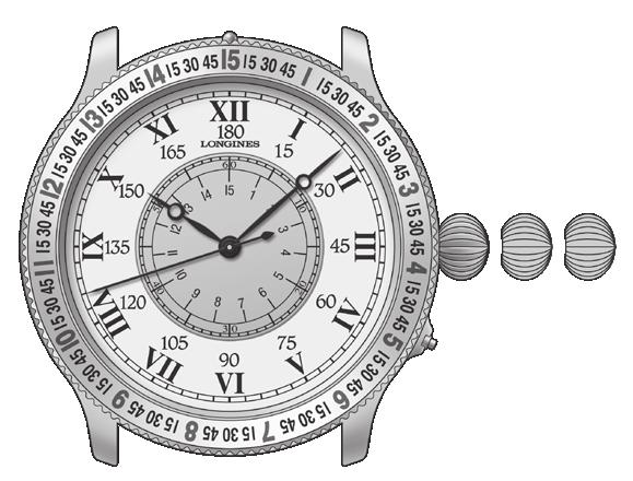 536 L699 THE LINDBERGH HOUR ANGLE WATCH Automaattivetoiset kellot Tuntiosoitin Minuuttiosoitin C Liikkuva kehä Sekuntiosoitin 1 2 3 A Tunnit, minuutit, sekunnit, aikakulman näyttävä keskustaulu D