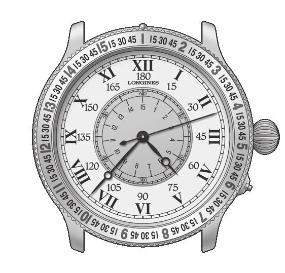 Automaattivetoiset kellot L699 THE LINDBERGH HOUR ANGLE WATCH 537 Avaruus-/Aikataulu ja sen toiminta Lindbergh Hour Angle Watch -kellon suunnittelussa on otettu huomioon se tosiasia, että maapallo