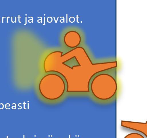 tilanteissa. Väistä ajoradalla liikkujia tullessasi pyörätieltä ajoradalle.