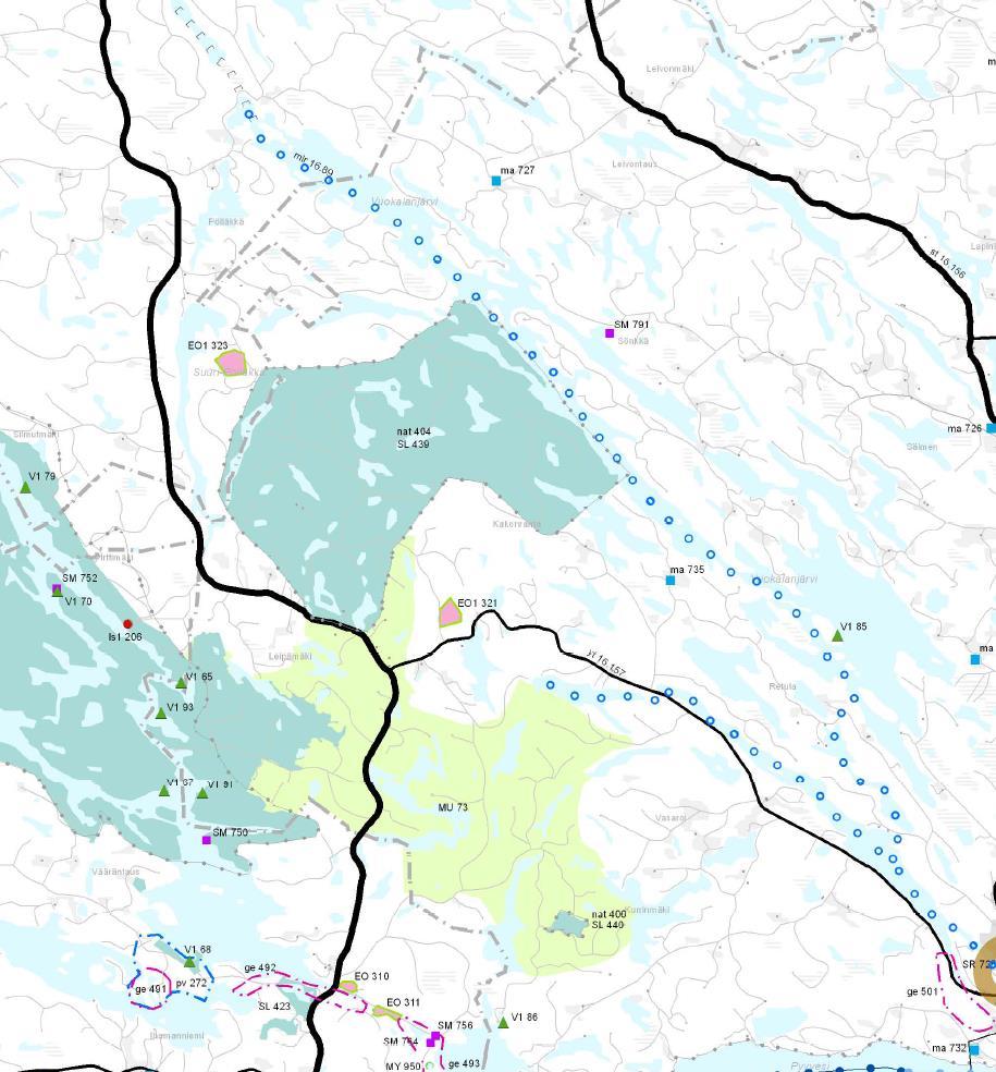 Kuva 2: Ote Etelä-Savon maakuntakaavasta. Etelä-Savon maakuntavaltuusto hyväksyi Etelä-Savon 1. vaihemaakuntakaavan 9. kesäkuuta 2014 ja ympäristöministeriö vahvisti kaavan 3.2.2016.