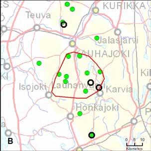 Alueen koko 710 km 2 DNA näytteet GPSaineisto Kyllä Kerätyt näytteet: 10 kpl Onnistuneet määritykset: 8 kpl.