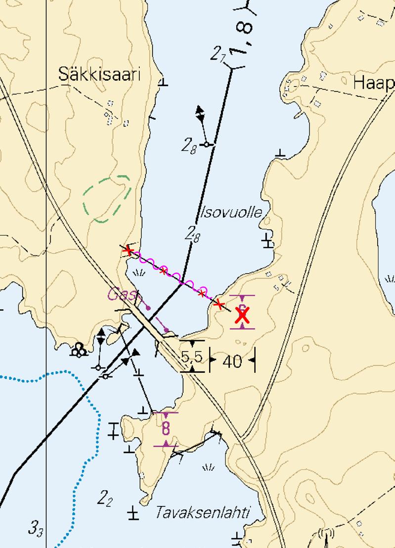 Kuva viitteeksi, karttaotteet ei merikartan mittakaavassa / Bild för referens, kortutdrag inte i sjökortets skala / Image for reference, chart extracts not to scale of chart ( FTA,