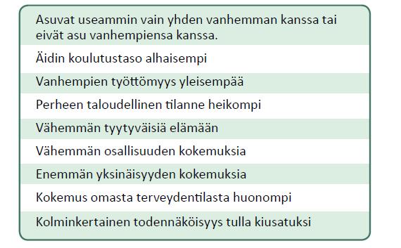 TOIMINTARAJOITTEISTEN ELÄMÄNTILANNE Toimintaesteiset verrattuna muihin nuoriin Toimintaesteiset verrattuna muuhun