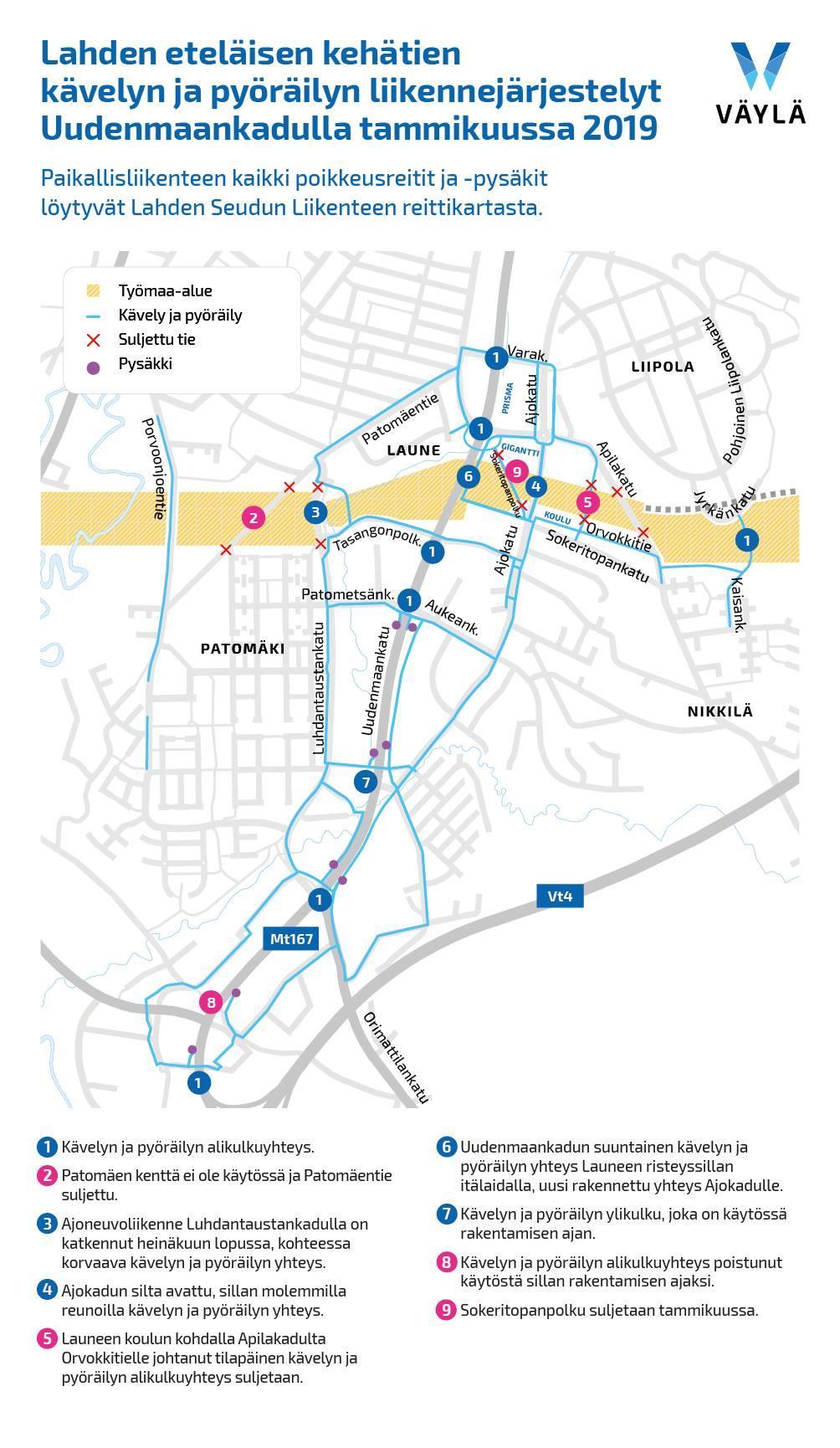 Tilanne 02/2019 Uudenmaankatu 2+2 kaistaa pl. Aukeankadun liittymä Liikennevalot liittymissä käytössä pl.