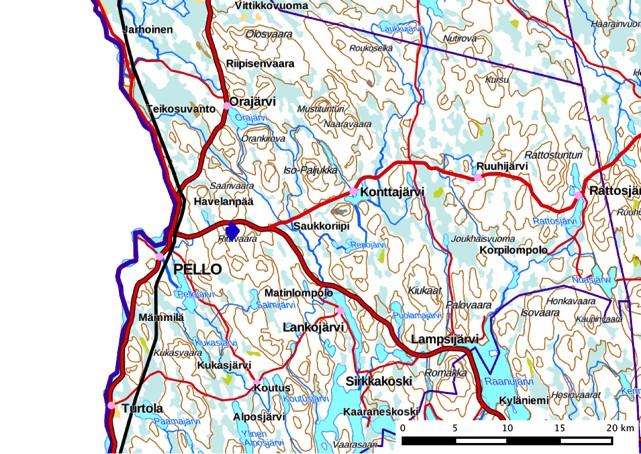 3 1. Perustiedot Inventointialue: Ritavaaran suunnittelualue sijaitsee Pellon kirkolta 6,8 7,9 km itäkoilliseen.