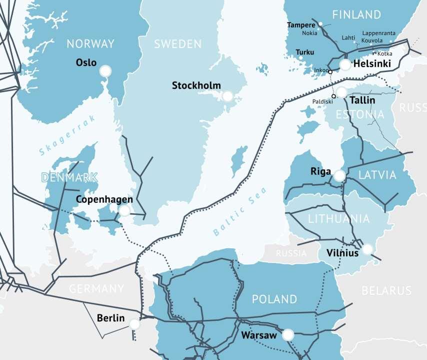 Kohti yhteistä markkina-aluetta Baltian kanssa 2 1 2 3 Baltic Pipe gas interconnector Poland - Denmark (2022/23) Balticconnector gas interconnector Finland-