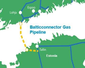 Tavoitteet hallituksen selonteosta kansalliseksi energia- ja ilmastostrategiaksi vuoteen 2030 Suomen ja Viron välisen Balticconnector-kaasuputken rakentaminen luo reitin vaihtoehtoisille