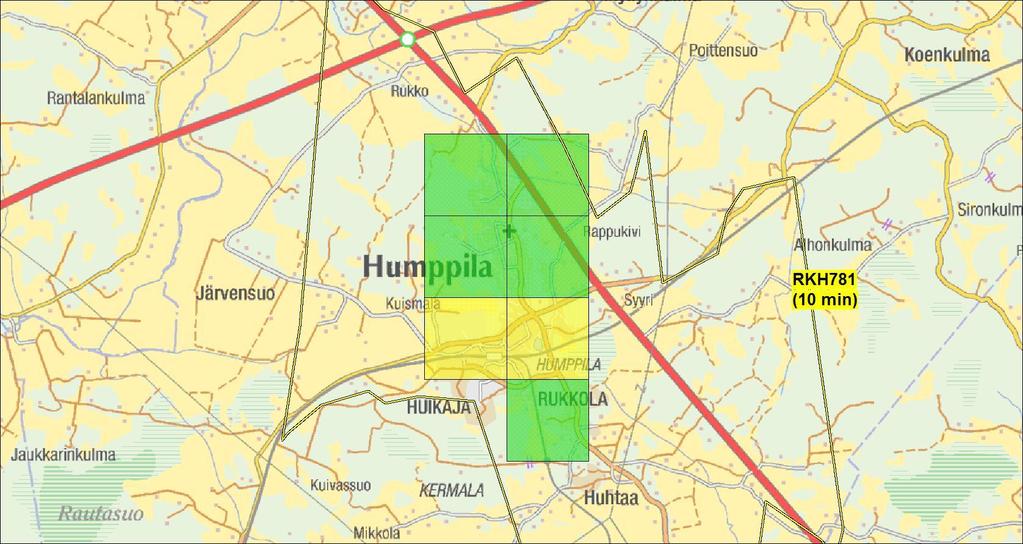 Palvelutasopäätöksen perusteluosa HUMPPILA Asukasluku (31.12.2012) Rak. kerrosala k-m 2 (ei sis. mökit, maatalous) Pinta-ala km 2 2 496 Ennakoitu väestökehitys v.