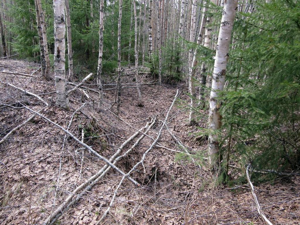20 Miilun no. 1 vieressä on pitkä kaivanto.