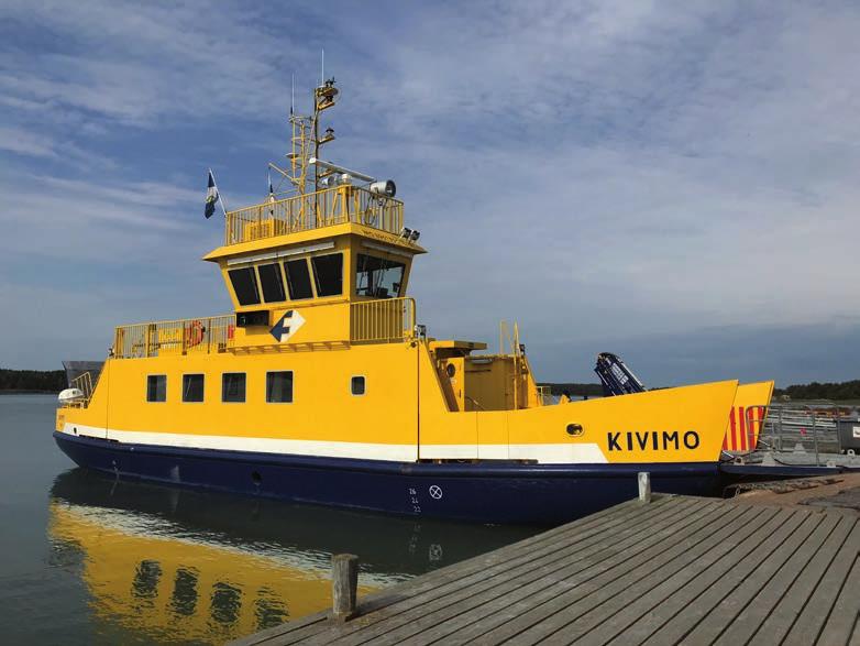 22 ǀ FINFERRIES 2018 Vastuu arjessa: Asiakkaiden tyytyväisyys on kunnia-asia Finferriesin uusin Vuoden Reitti, Velkuan yhteysalusreitti, on loistava esimerkki siitä, kuinka suomalainenkin osaa