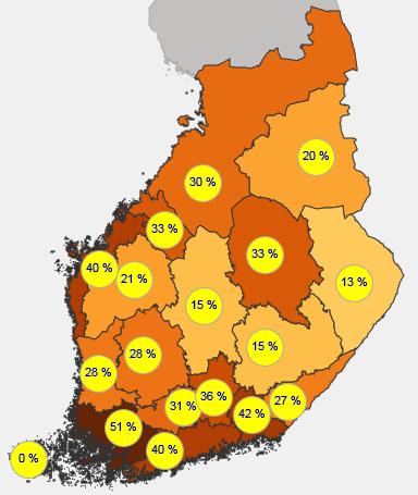 Taulukko 11. Kauran keskilaatu alueittain 2018 Tabell 11. Havres medelkvalitet regionvis år 2018 Table 11.