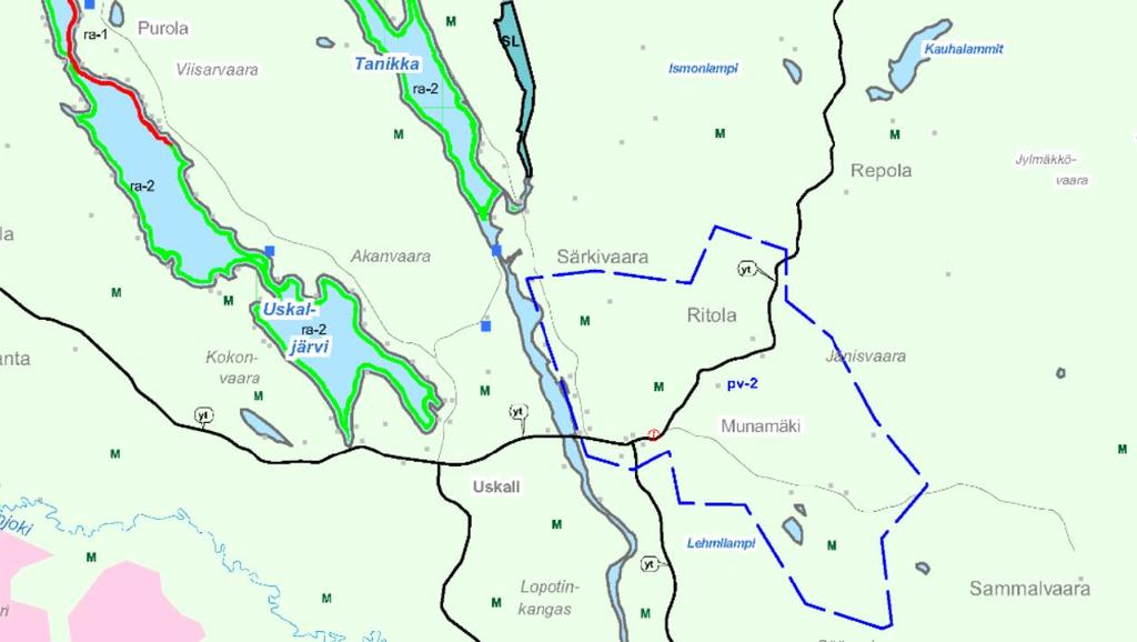 11 (29) 3.4 Kaavoitus Alueella ei ole asemakaavaa. Joensuun seudun yleiskaavassa 2020 alue on maa- ja metsätalousvaltaista aluetta M sekä muu tärkeä pohjavesialue pv-2 (kuva 3).