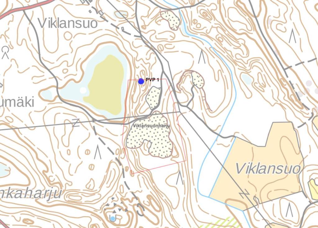 15 (29) Kuva 6. Pohjaveden havaintopisteen sijainti Viklansuonharjun sora-alueella. 3.8.