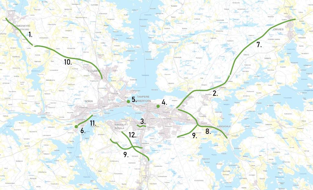 Skenaariot 0-1 Skenaario 0 NYKYTILANNE SÄILYY Nykyistä liikenneverkkoa on täydennetty suunnitelluilla joukkoliikennehankkeilla (raitiotie- ja bussilinjat).