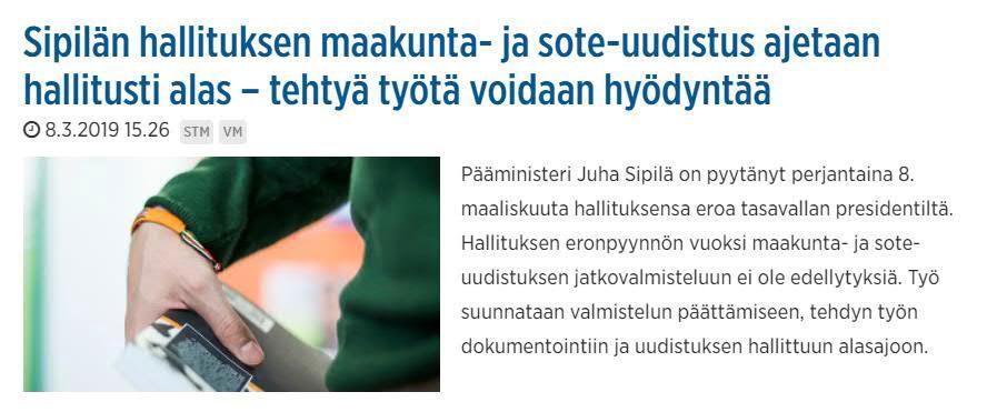 Sote-uudistuksen jatko