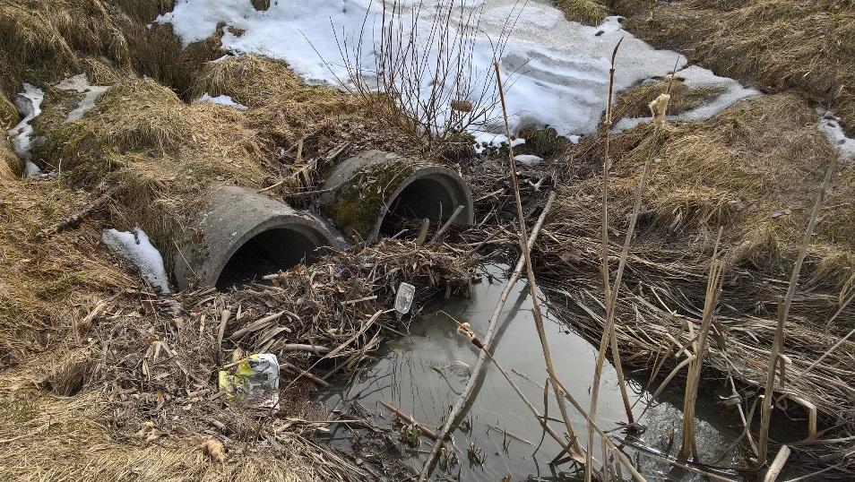 eteläosien avo-ojiin ja  Katualueiden hulevesiä johdetaan rakennettua hulevesiverkostoa ja avo-ojia pitkin ja ne puretaan alueen eteläosan ojaan.