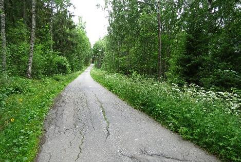 Kuva 2. Näkymä Brejlinintien pohjoisosasta. Kuva 3. Näkymä nykyisestä venerannasta.