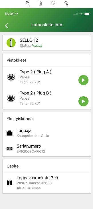 Ecariot mobiili applikaatio-ohje 3 (6) Voit myös käynnistää latauksen