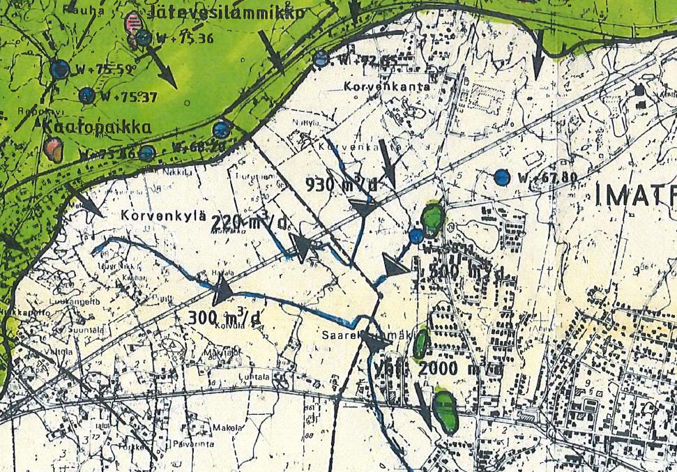 vuorokausivirtaama (Pohjavesitutkimus 1991, Insinööritoimisto Paavo Ristola Oy) 2.