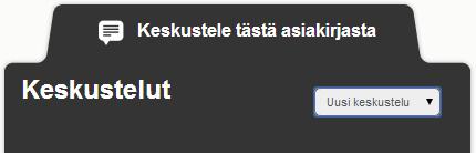 Kuva 16. Uusi keskustelu -alasvetovalikko 4. Syötä kenttään Aihe viestin otsikko. 5. Syötä kenttään Kommentti viesti liikekumppanillesi. 6.