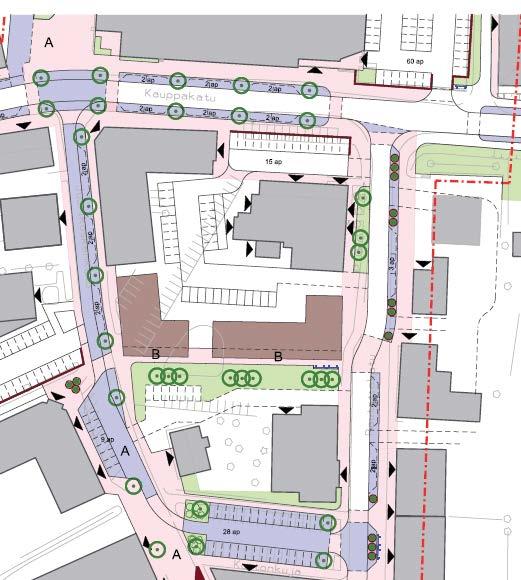 48 Uusi jalankulkuyhteys korttelin 0105 halki (Ve 2) Edellisessä kappaleessa selitetty Rautatiekadun nitkautus (VE2) toimisi hyvin Poikkikujan jatkeeksi Juurikoskenkadulta Rautatienkadulle