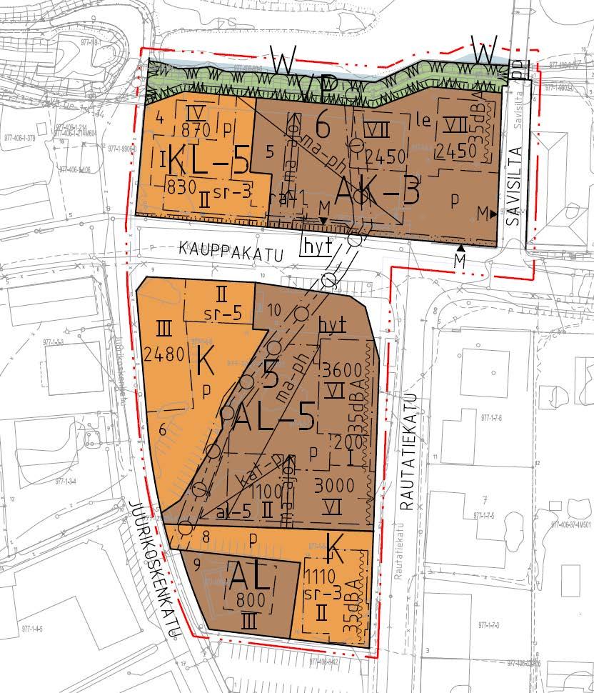 52 4.5.1 Lausunnot / mielipiteet / muistutukset ja niiden huomioonottaminen Valmisteluaineisto on nähtävillä 11.2.2019 25.2.2019 Kuva: Ote kaavaluonnoskartta Kaavamuutoksella muodostuu Asuin- liike-