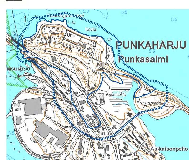 Punkasalmen pohjavesialue. pohjavesialueen raja varsinaisen muodostumisalueen raja 3.10 Luonnonympäristö Suunnittelualue on pääosin rakennettua taajama-aluetta.