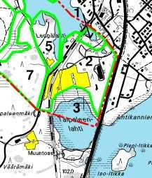 Kohde 1. Pieni lampare Kuvaus: Alueella on tällä hetkellä (2001) maansiirtotyöt käynnissä ja lampea on täytetty.