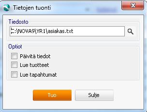 3.2.3 Tyyppi2: astuote 3.2.4 Tyyppi3: astapaht 2 smallint Rivin tyyppi. X 2=astuote-tietue numero int, not null Asiakasnumero (asiakas.numero).
