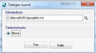 2 smallint Rivin tyyppi. 2=prmposti-tietue X projekti 20 Projektin numero X guid uniqueidentifier Tietueen yksilöivä tunnus. Huom!