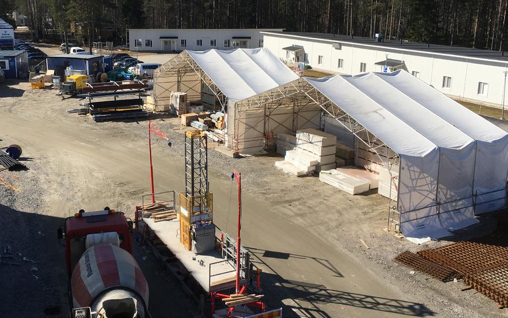 Työpisteiden sijoittelu Tuottavassa rakentamisessa hanke etenee tasaisella asennustahdilla.