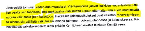 Yara Suomi OY:n vastine Yara esittää, ilman perusteluja, väitteitä, jotka eivät mitenkään kumoa vastapuolen (muistuttajien, valittajien?
