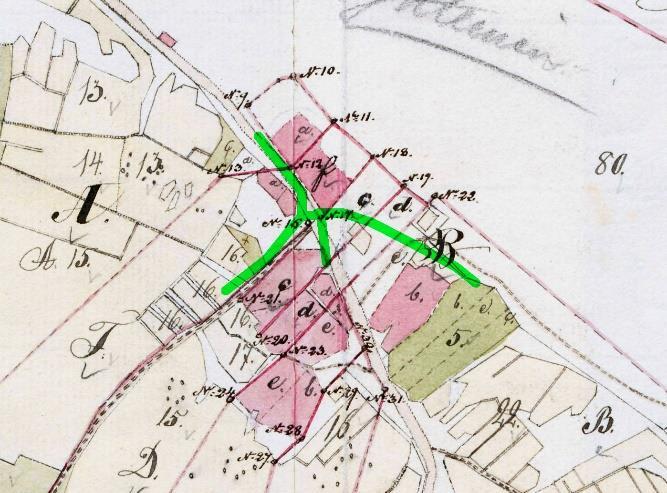 5 Vanhoja karttoja Yllä ote J.V. Westerbergin vuonna1835 laatimasta Järvenkylän isojakokartasta.