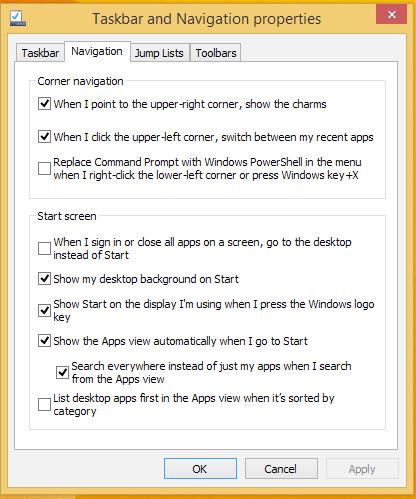 Käynnistys-näytön mukauttaminen Windows 8.