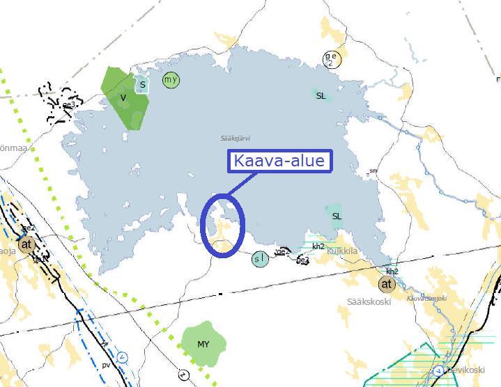 Nosto Consulting Oy 5 (9) Kaava-alueen sijainti maakuntakaavassa: Lähde: Satakunnan maakuntakaava Suunnittelualueella Moisionluodon saarella ei ole aluevarauksia maakuntakaavassa (ns.