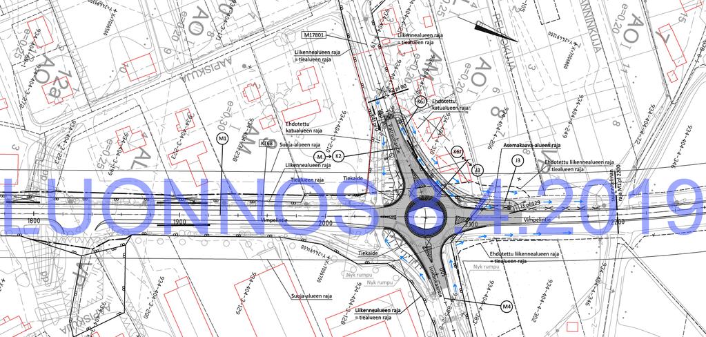 Tiesuunnitelma 2019 Insinööritoimisto Kolmostie Oy on laatinut alueelta alustavan tiesuunnitelmaluonnoksen huhtikuussa 2019 (kuva 12). Tiesuunnitelma on tulossa nähtäville lähiaikoina.