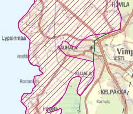 VIMPELIN KUNTA KESKUSTAN ASEMAKAAVAN MUUTOS JA LAAJENNUS, KANTATIEN 68 YLEISEN TIEN ALUE JA OSAKORTTELI 8 6 3.1.