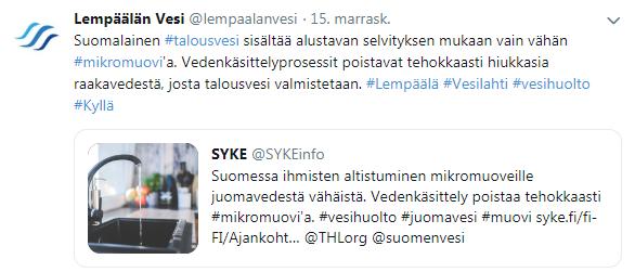Kuva 2.2 Uudelleentwiittaamalla toisten käyttäjien twiittejä on helppo tapa tuottaa sisältöä omalle tilille. Uudelleentwiitatessa on suositeltavaa aina lisätä oma kommentti alkuperäiseen twiittiin.