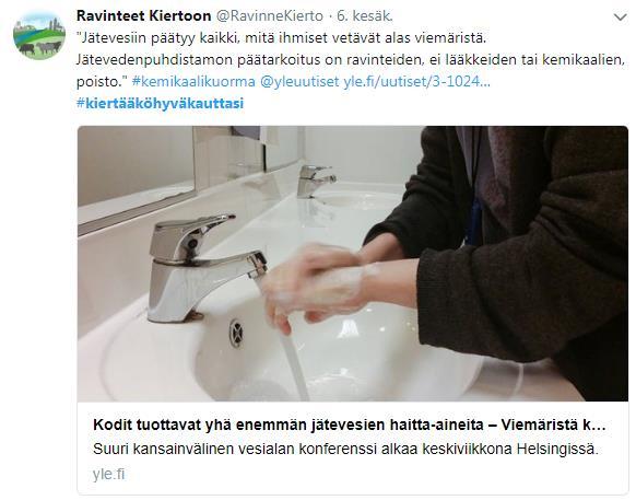 (Kuva 3.17). Kuva 3.17 #kiertääköhyväkauttasi on hyvä esimerkki tiedotuskampanjasta, johon osallistui useita organisaatioita VVY mukaan lukien.