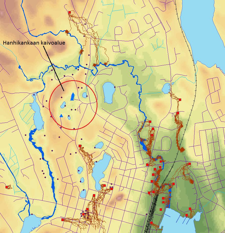 90 MATTI-kohteen virtausreitit/hanhikangas Hanhikankaan