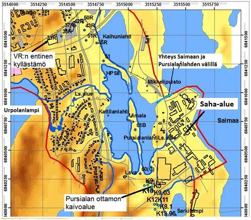 Pursialan esiintymä ja vedenottamo Alun perin 160 MATTI-kohdetta Virtausreittien ja alustavan pitoisuuslaskennan karsinta niin, että jää jäljelle