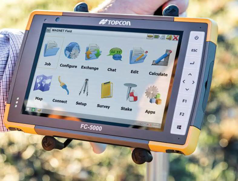 (Trimble 2016) Topconin tuotteiden myyntiä edustavan Topgeo Oy:n tablettitietokonetarjontaa edustaa tuote nimeltään FC-5000 (Kuva 25).