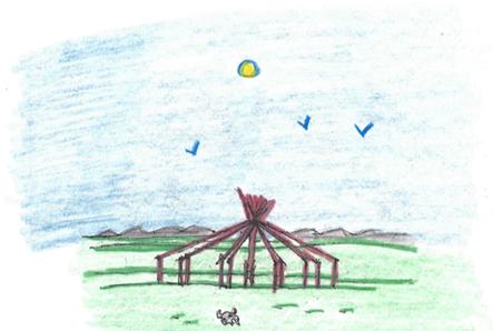 The site where the people set up the Medicine Lodge came to be known as Two Medicine