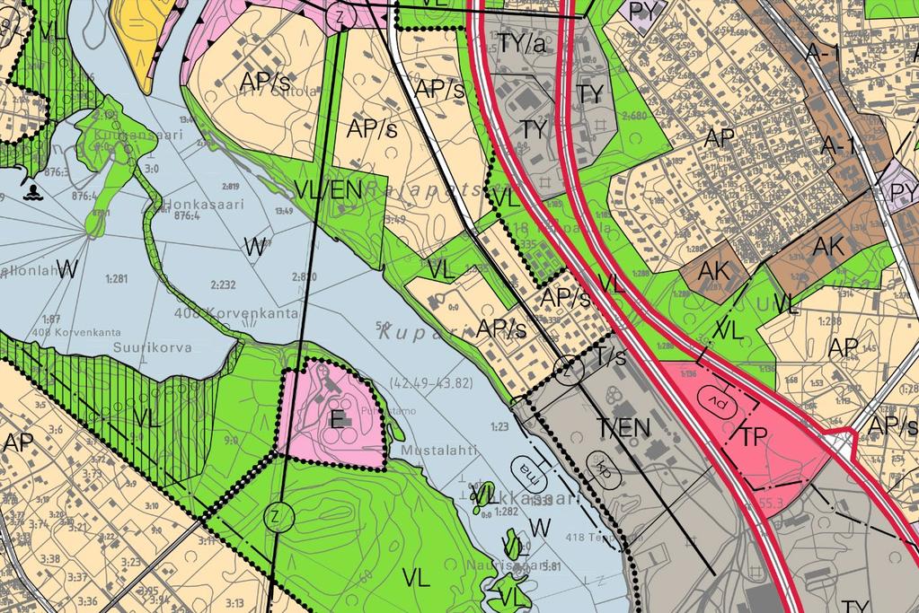 4 (13) Yleiskaavitus Imatran yleiskaava Kestävä Imatra 2020 (hyv. 2004) n vimassa suunnittelualueella.