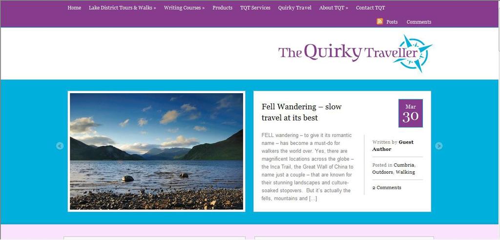 6.3 The Quirky Traveller 1. Kanavan nimi The Quirky Traveller www.thequirkytraveller.com sos.media, muu teemakohtainen 3. Sivuston kieli Englanti 4. Palvelun ohjaaja Zoë Dawes 5.