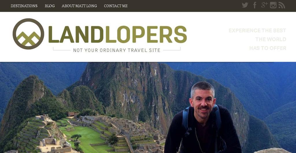 6.7 Landlopers 1. Kanavan nimi ja URL-osoite Landlopers http://landlopers.com/ Blogi sos. media, muu teemakohtainen 3. Sivuston kieli englanti 4. Palvelun ohjaaja Matt Long 5.