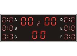 Näyttää päätuloksen numeroin 0-99 ja otteluajan.