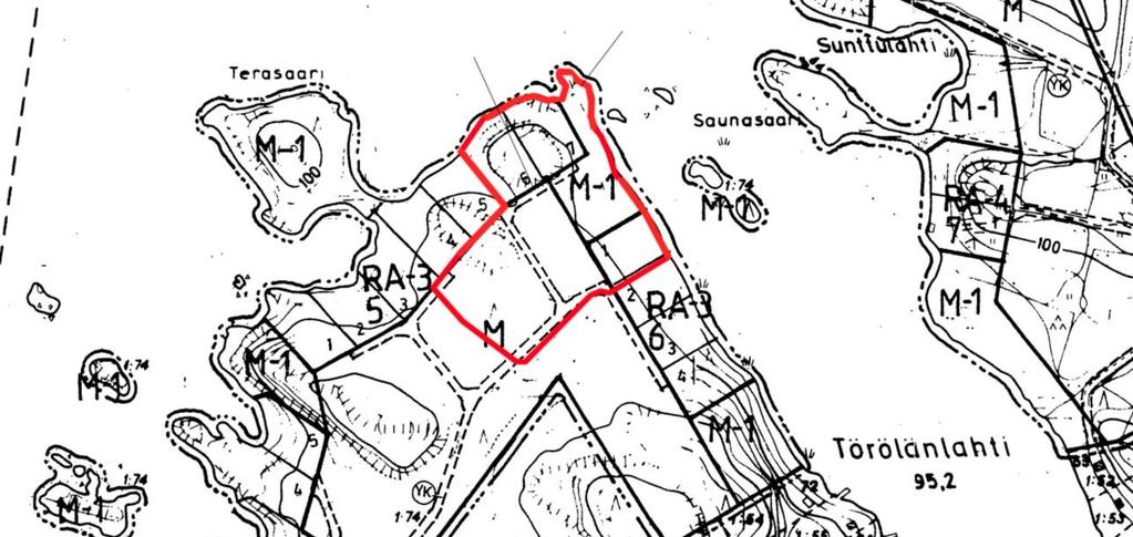 Rantakaavassa osoitettu maankäyttö poikkeaa Aitolahti- Teiskon rantaosayleiskaavassa osoitetusta.
