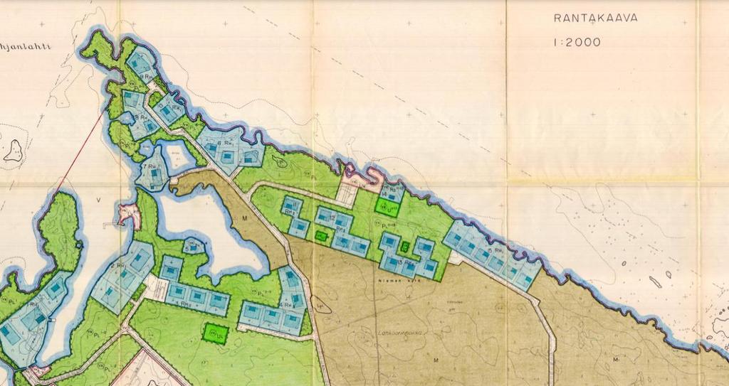 Kuva 3: Ote Luvian rantayleiskaavasta. 1.3. Asemakaavoitus Muutettavalla alueella on voimassa v 1982 hyväksytty Lankoorin rantakaavan muutos.