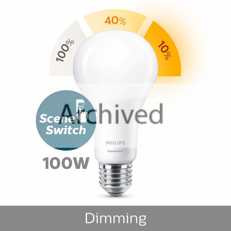Philipsin SceneSwitch LED -lampun avulla voit muuttaa valaistusta helposti nykyisellä valokatkaisijalla.